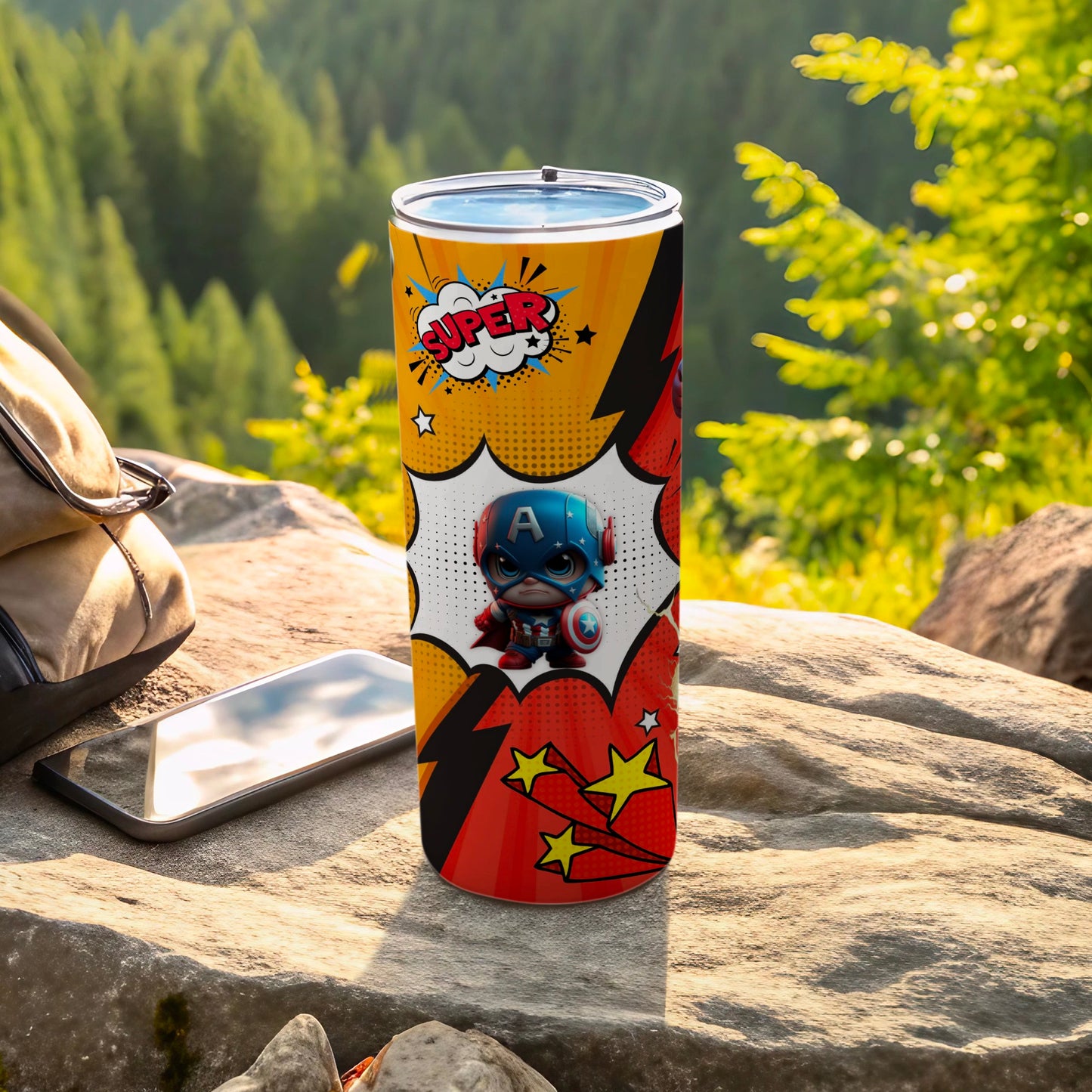 Super Hero Themed Drinkware with Captain America Design