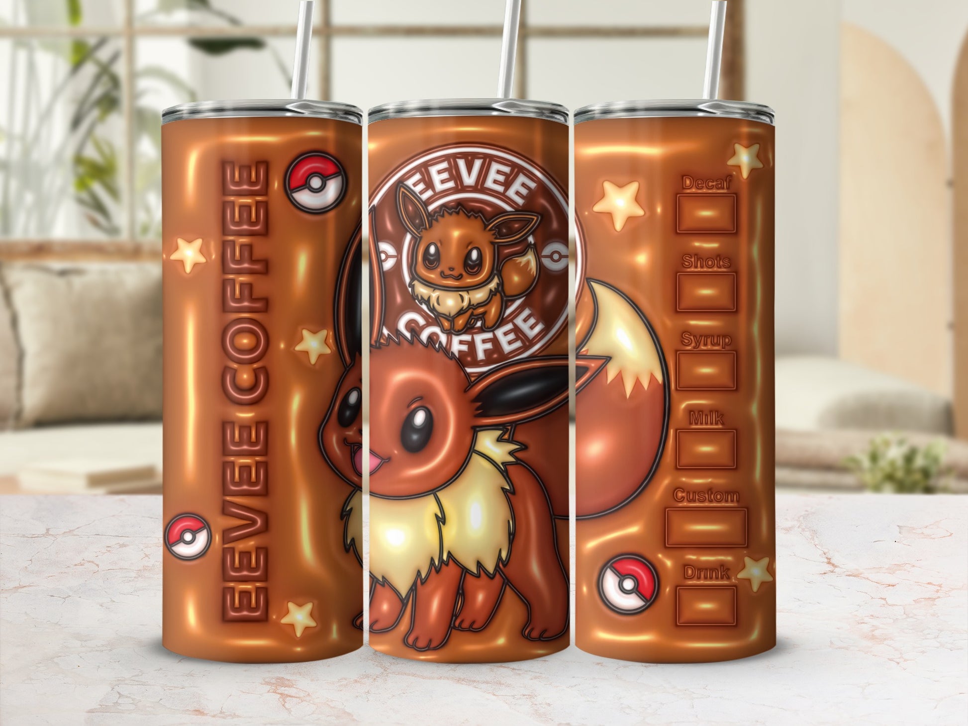 Eevee Coffee Decaf Shots Syrup Milk Custom Drink product type