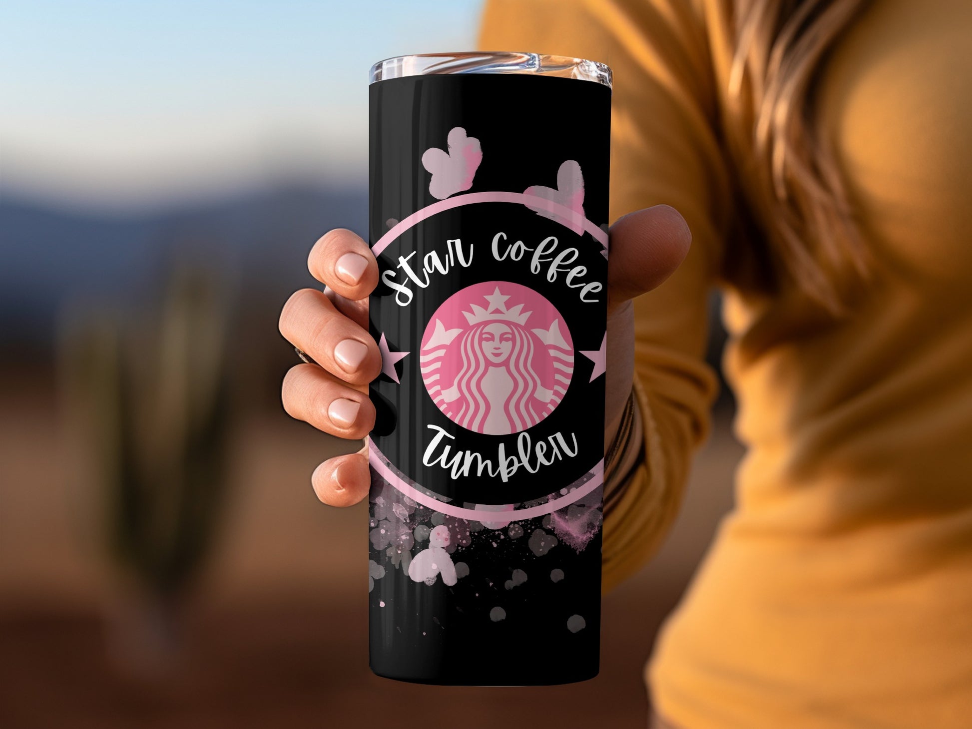Star Coffee Tumbler with Abstract Design Tumbler
