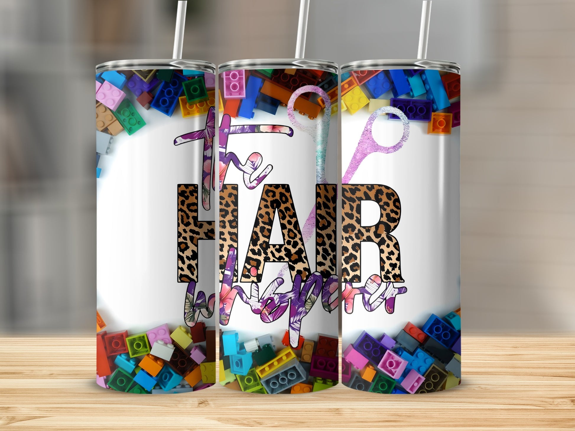 Colorful Fun Lego Art The Hair Helper Tumbler