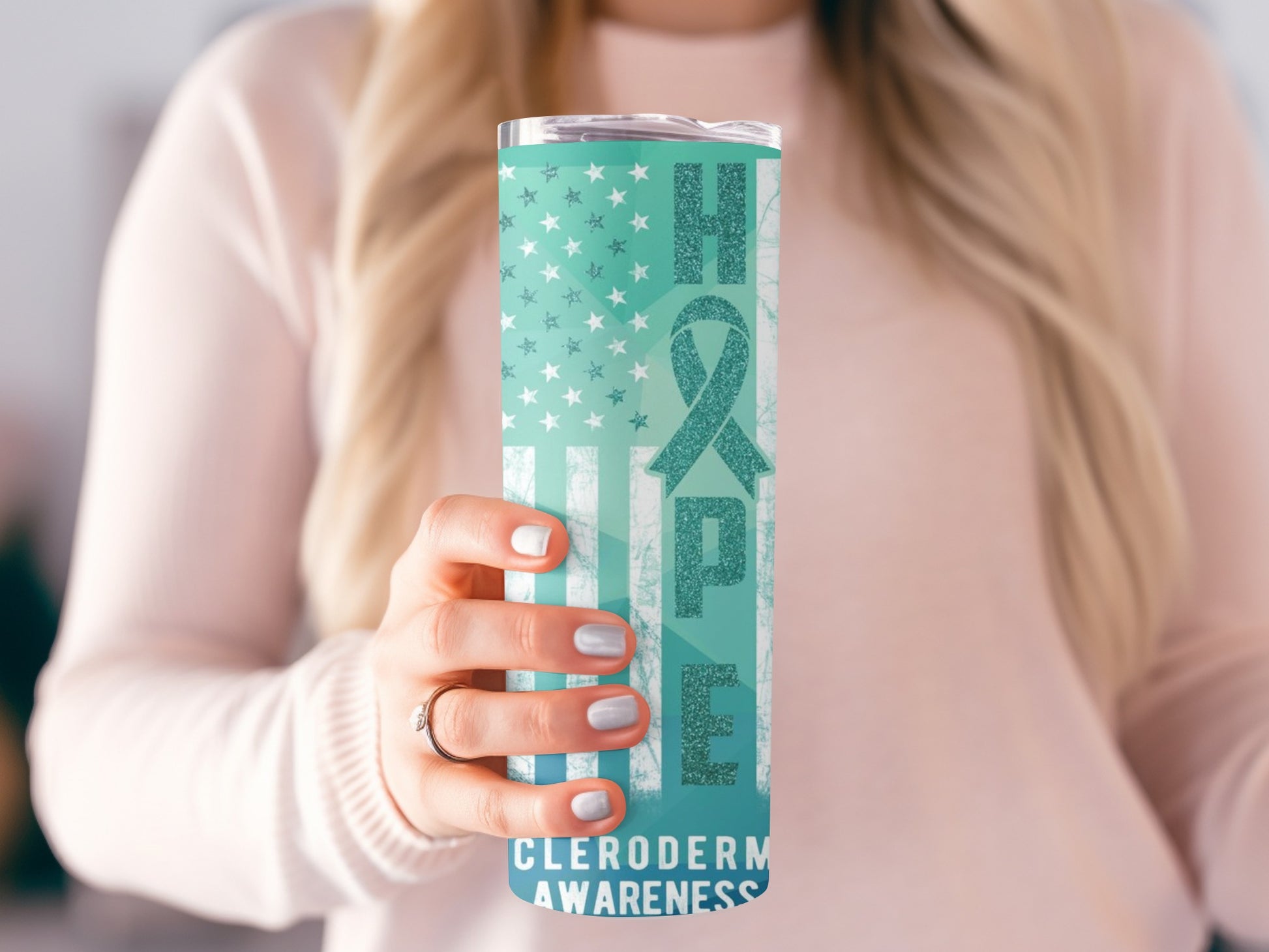 Inspirational Scleroderma Awareness HOPE Tumbler Cup