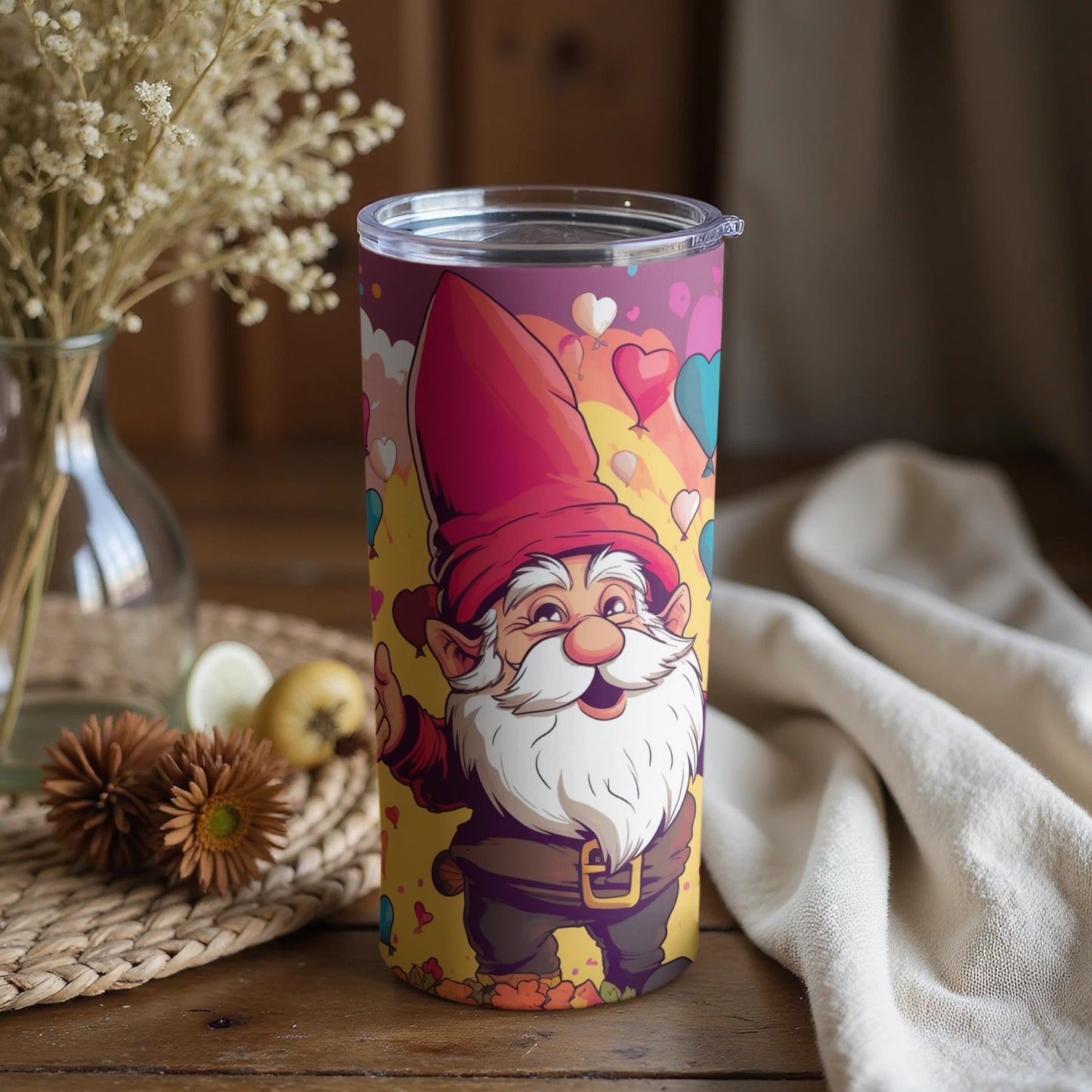 Colorful Gnome Themed Insulated Tumbler Product