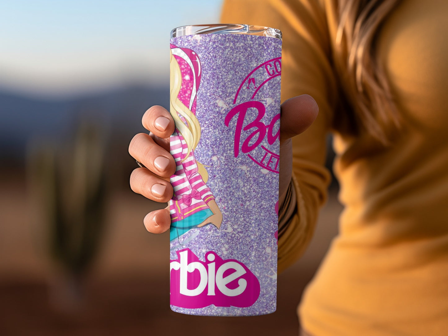 Barbie Glitter Tumbler with Iconic Doll Design