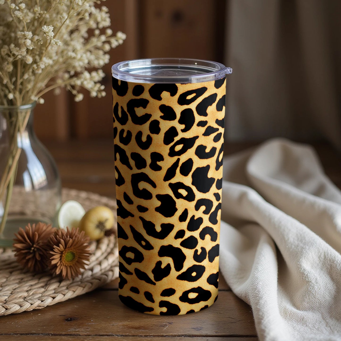 Leopard Print Double Wall Stainless Steel Tumbler