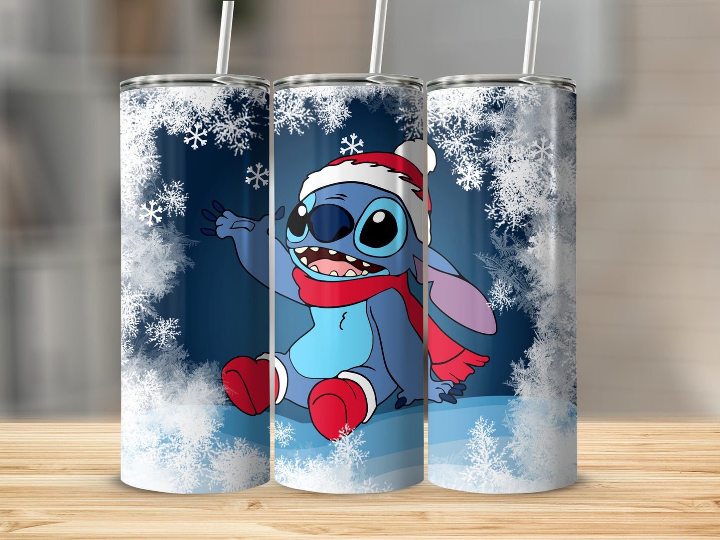 Cute Festive Snowflake Design Character Tumblers