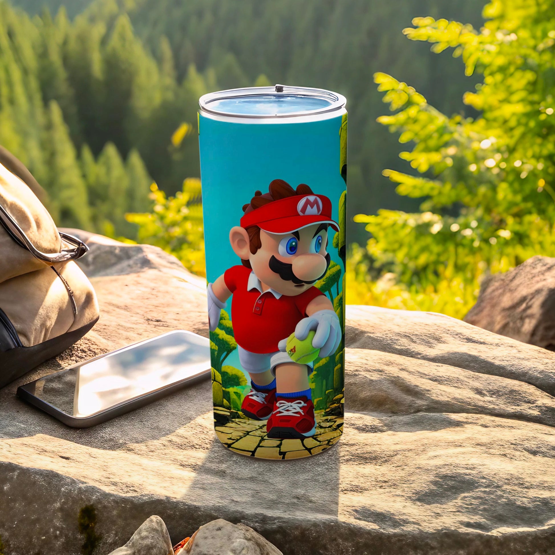 Colorful Mario Themed Travel Tumbler for Outdoors