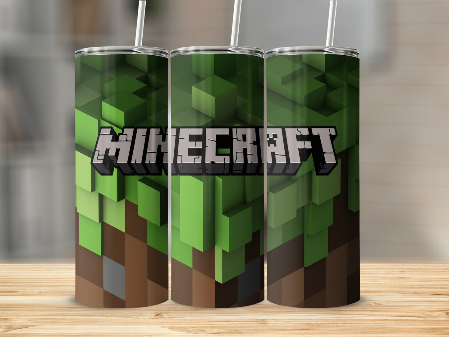 Minecraft Green Brown Block Design Tumbler product type