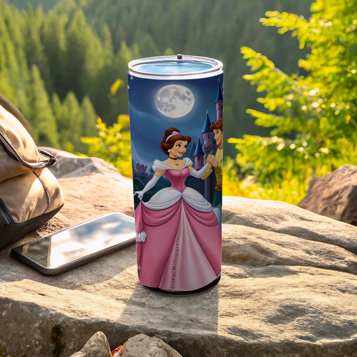 Princess and Castle Under Moonlight Tumbler Cup