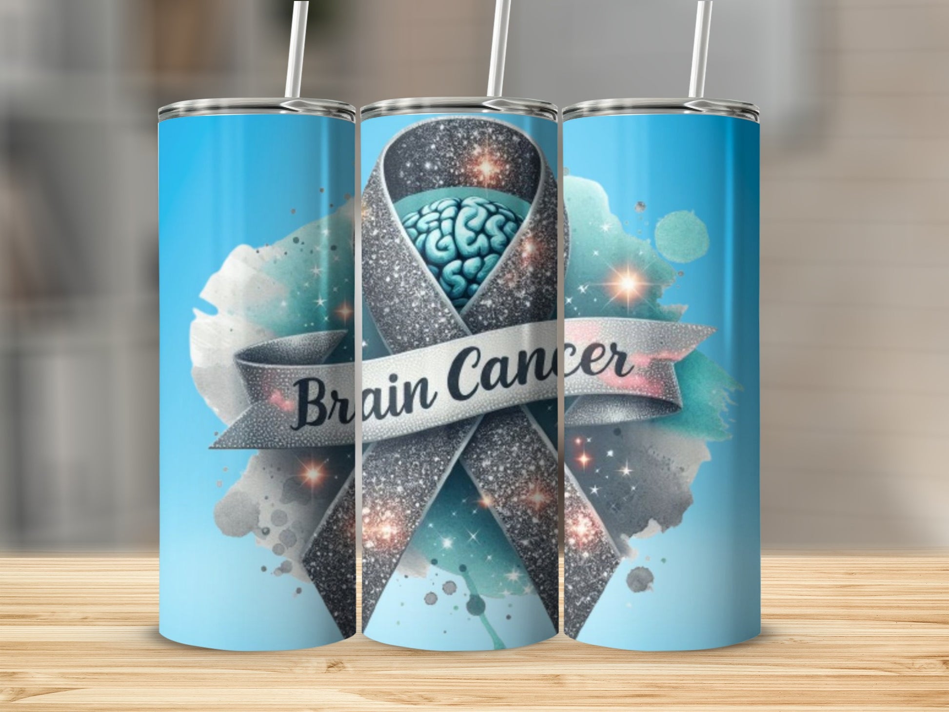 Brain Cancer Awareness Design Stainless Steel Tumbler
