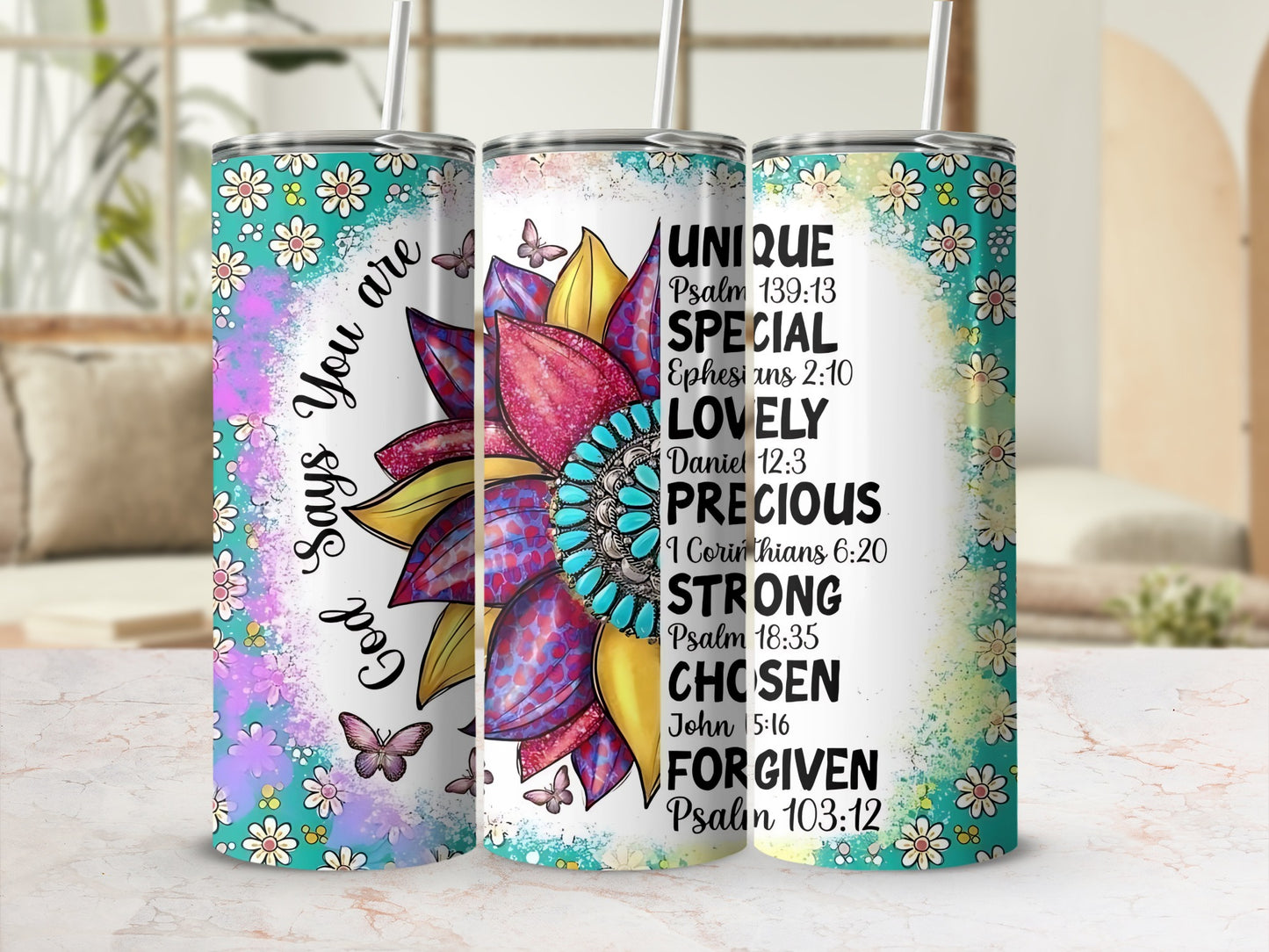 God Says You Are Inspirational Tumbler Sleeve Design
