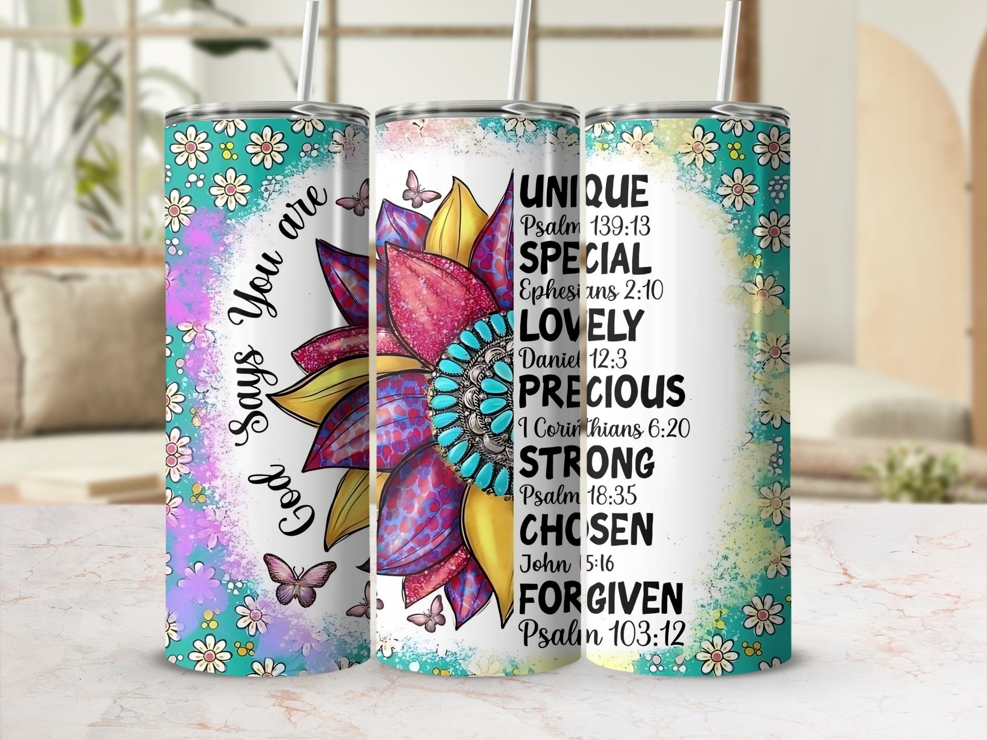 God Says You Are Inspirational Tumbler Sleeve Design