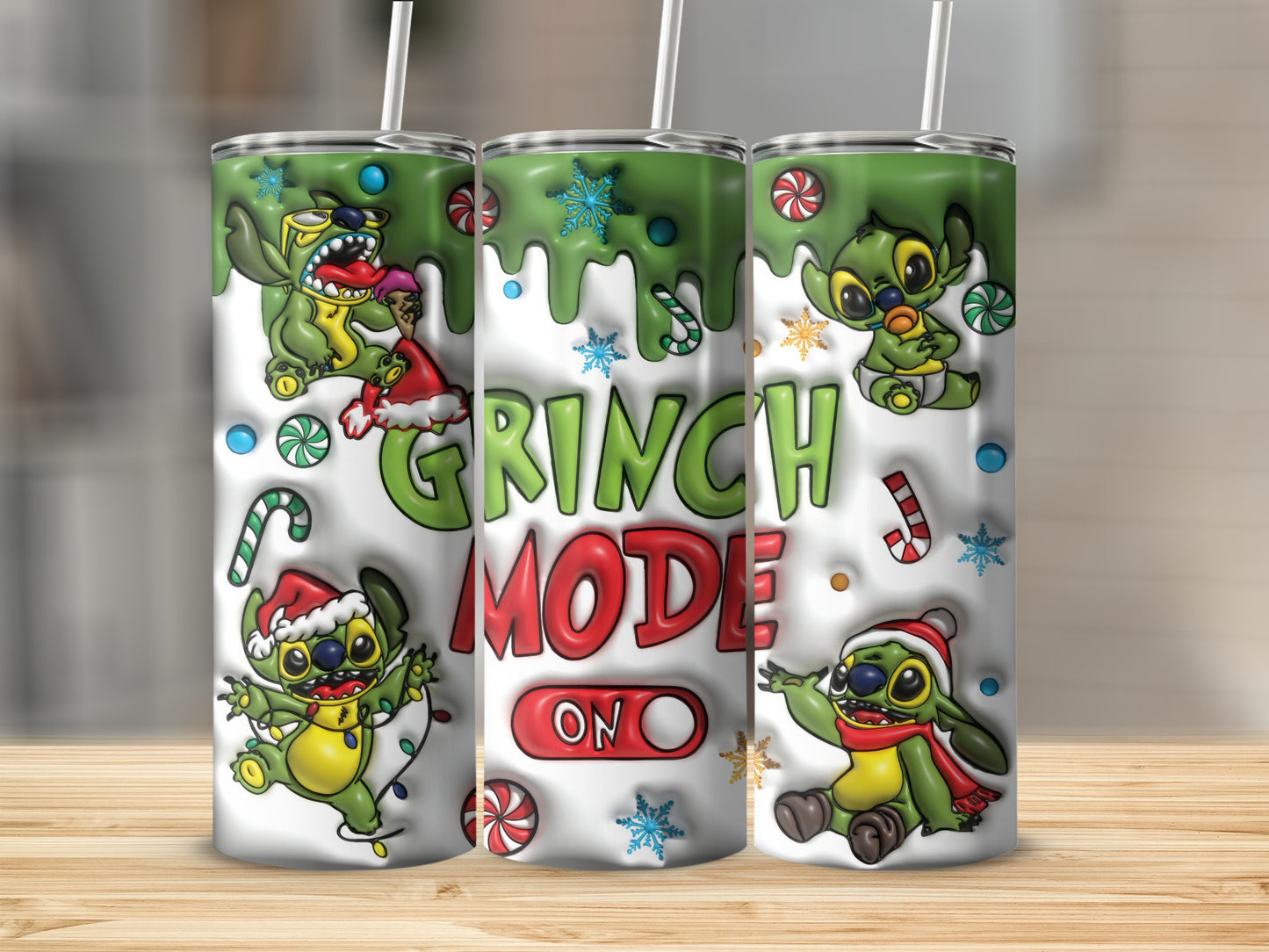 Grinch Mode Design Tumbler for Holiday Season Gifts