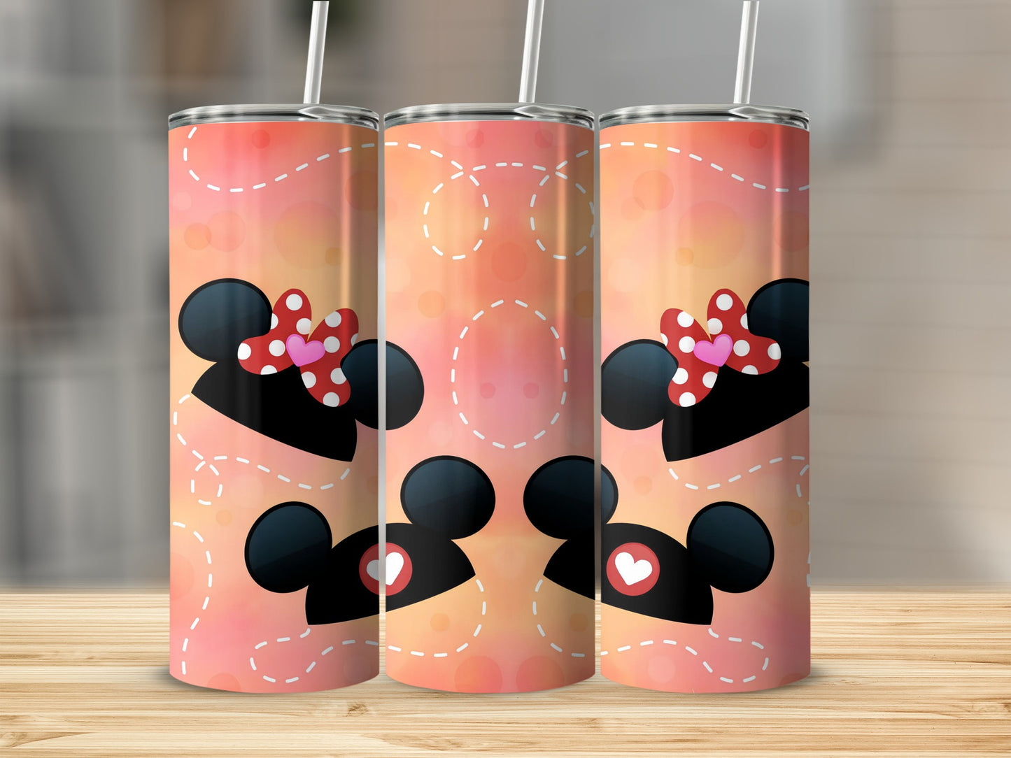 Cute Mouse Ears with Hearts Design Tumbler Product