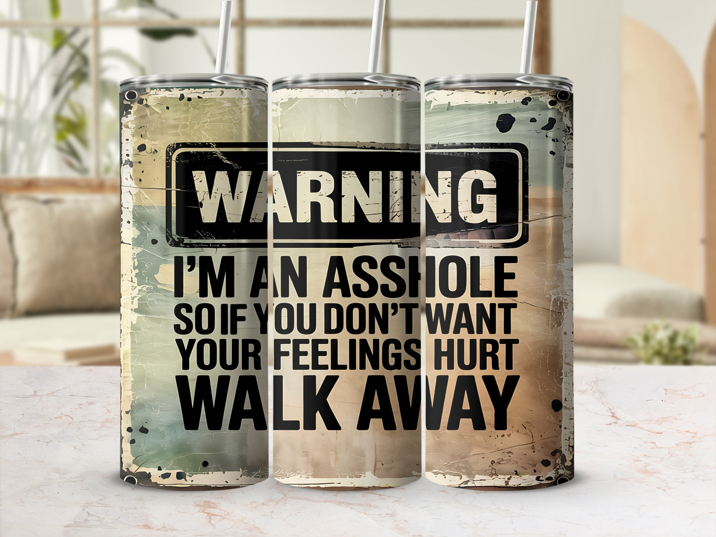 WARNING I'M AN ASSHOLE Feelings Hurt Walk Away tumbler product type
warning
asshole
feelings
hurt
walk away
sarcasm
humorous
funny
rude gift
offensive saying
attitude
statement cup
sarcastic gift
adult humor
drinkware
tumbler cup
quote tumbler
saying gift
gag gift
novelty item