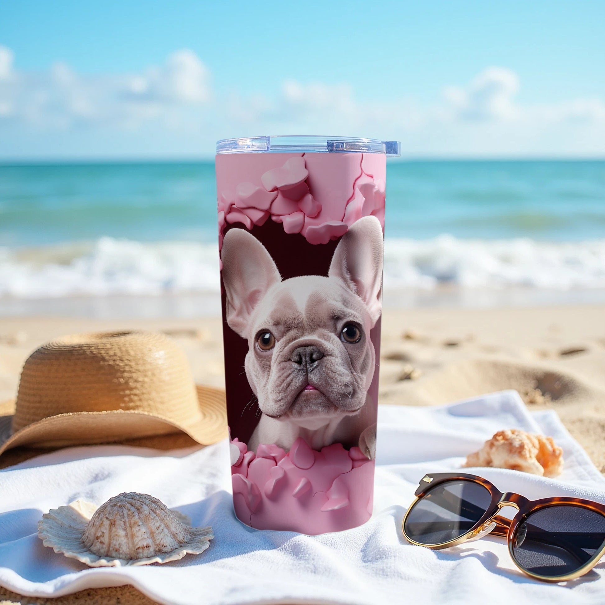 Pink French Bulldog Puppy Beach Day Design Tumbler product type