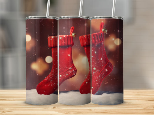 Christmas Stockings Design Insulated Tumbler Cup