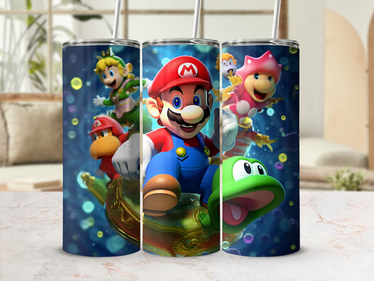 Colorful Mario Adventure Tumbler for Gaming Fans