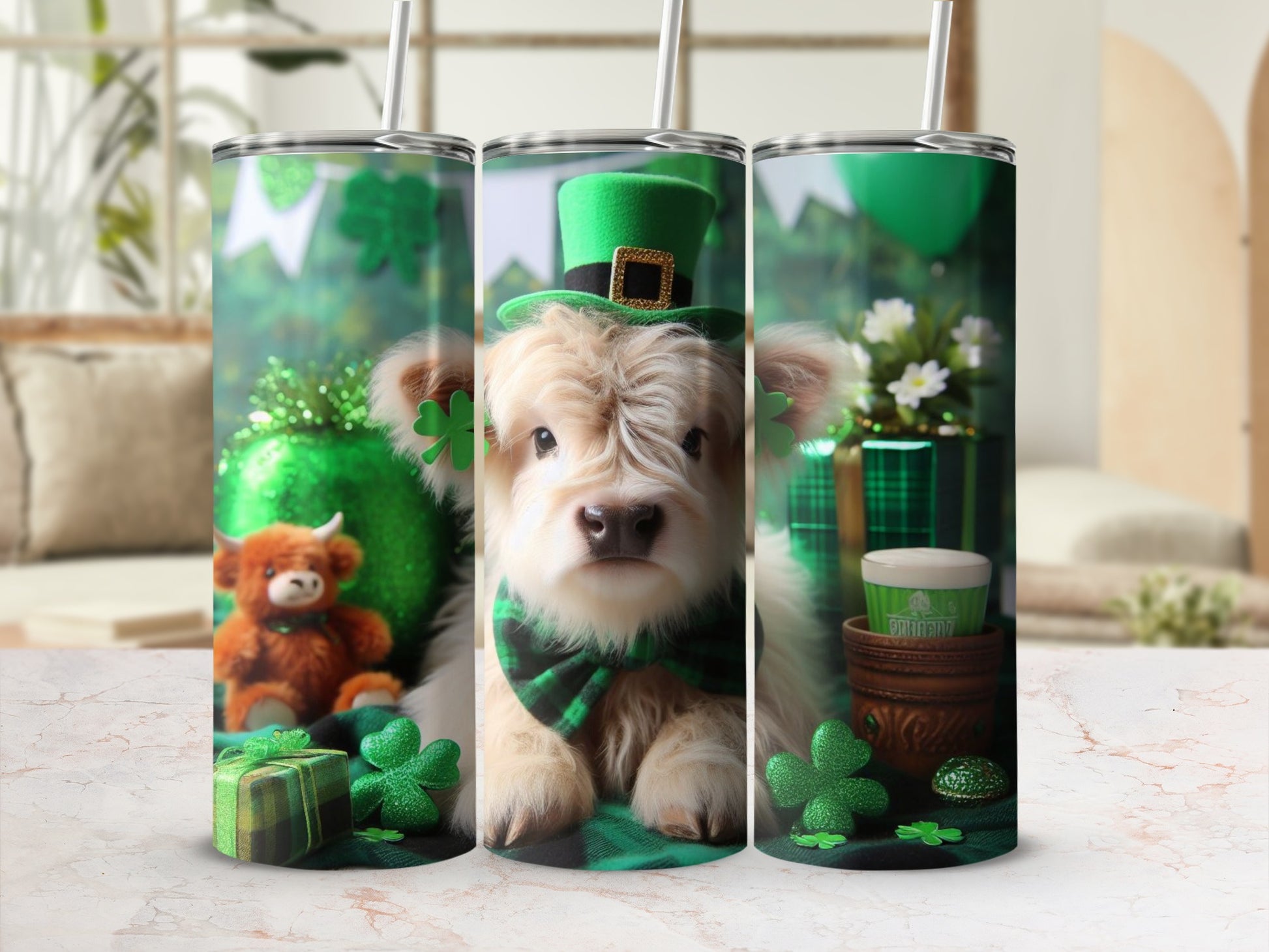 Cute St Patrick's Day Puppy Themed Tumbler Cup