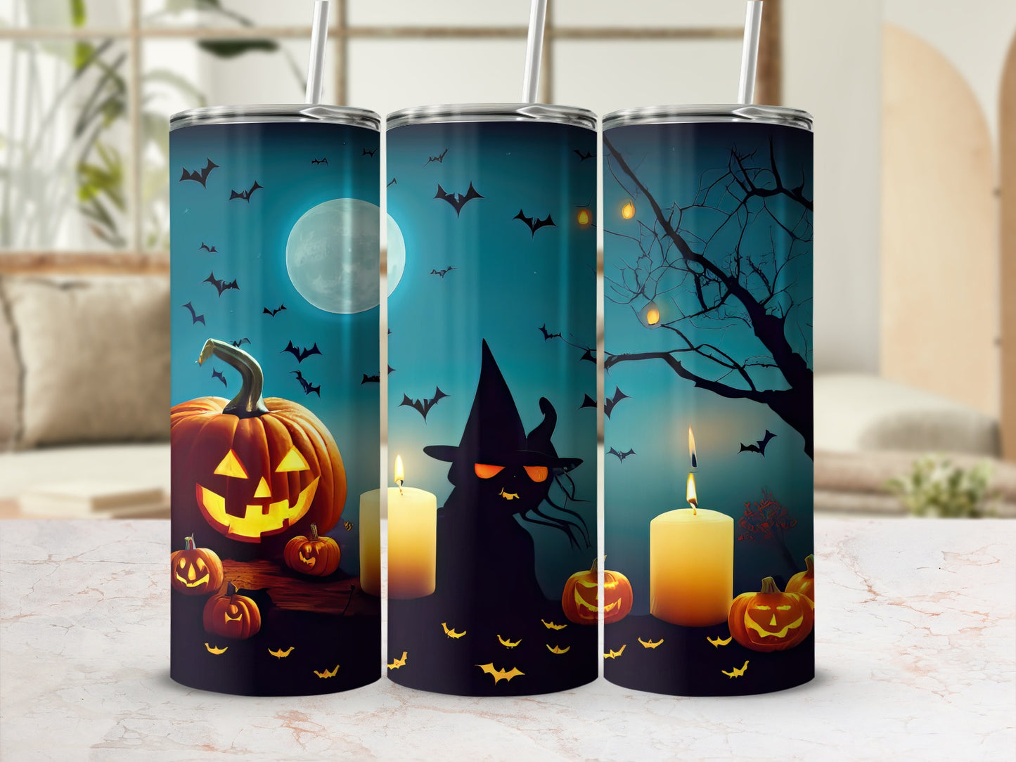 Spooky Halloween Themed Tumbler for Festive Fun
