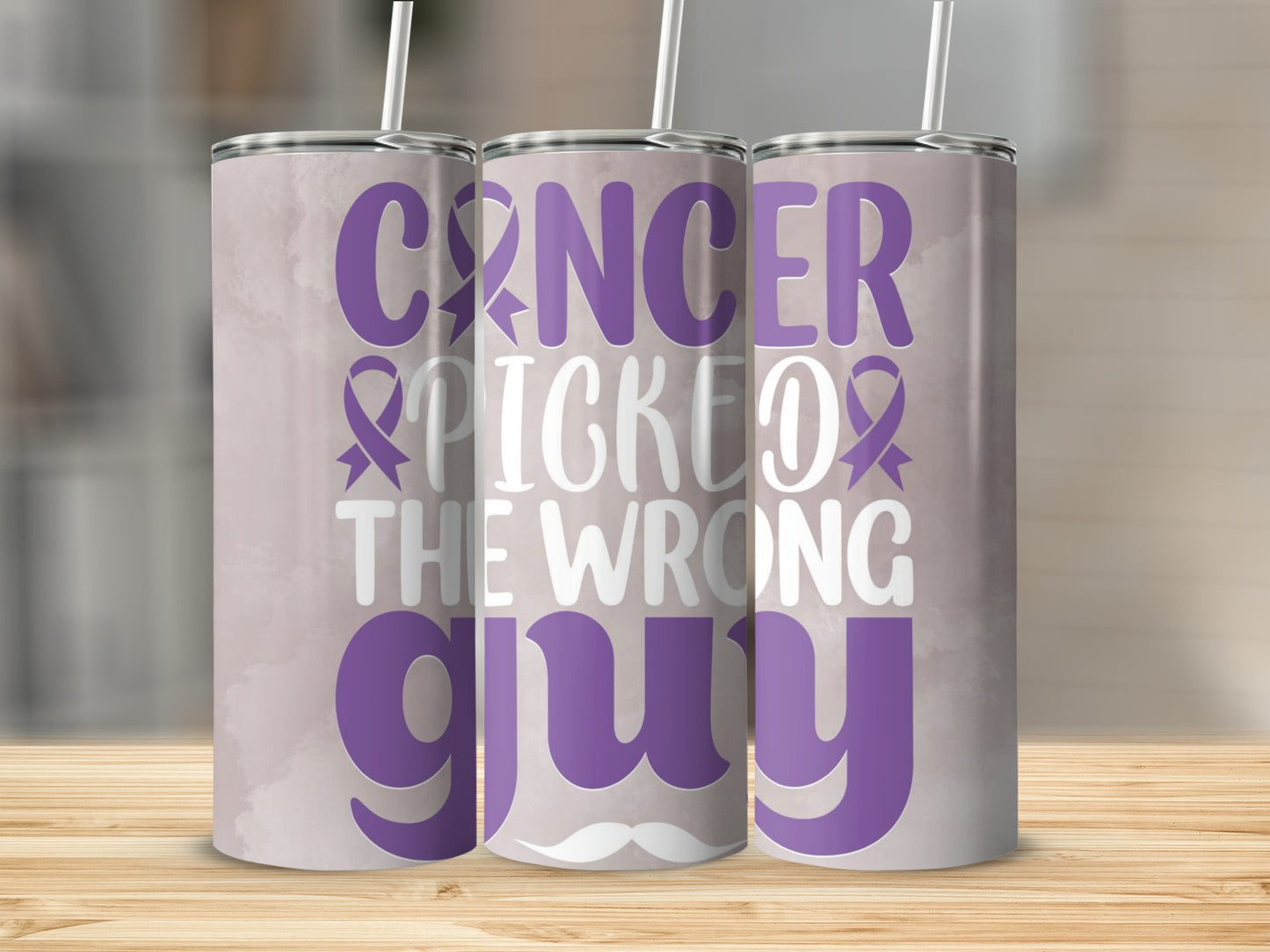 Cancer Picked The Wrong Guy Inspirational Tumbler