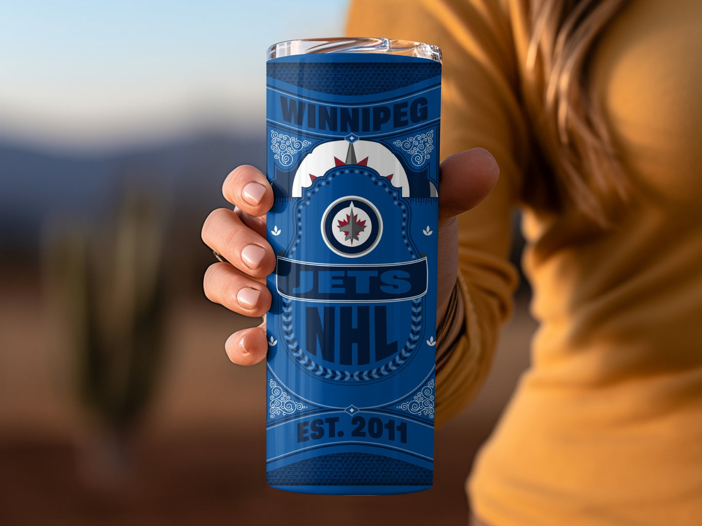 Winnipeg Jets NHL Est. 2011 Art Deco Design Tumbler