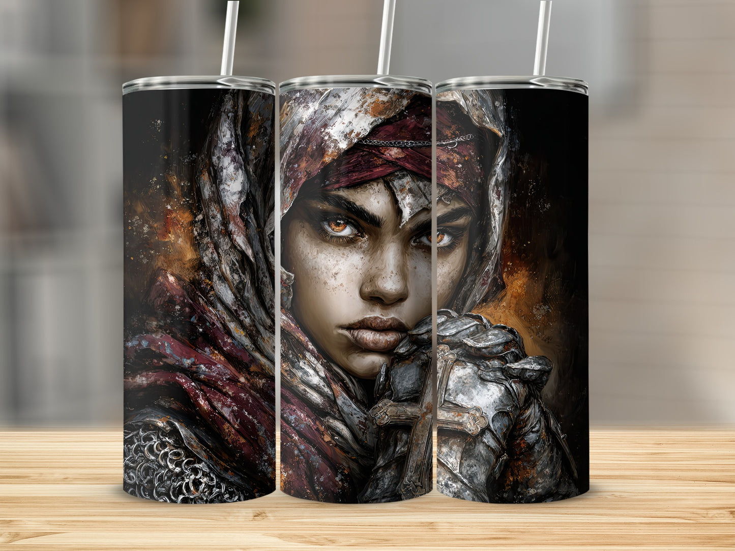 Fierce Warrior Art Insulated Travel Tumbler