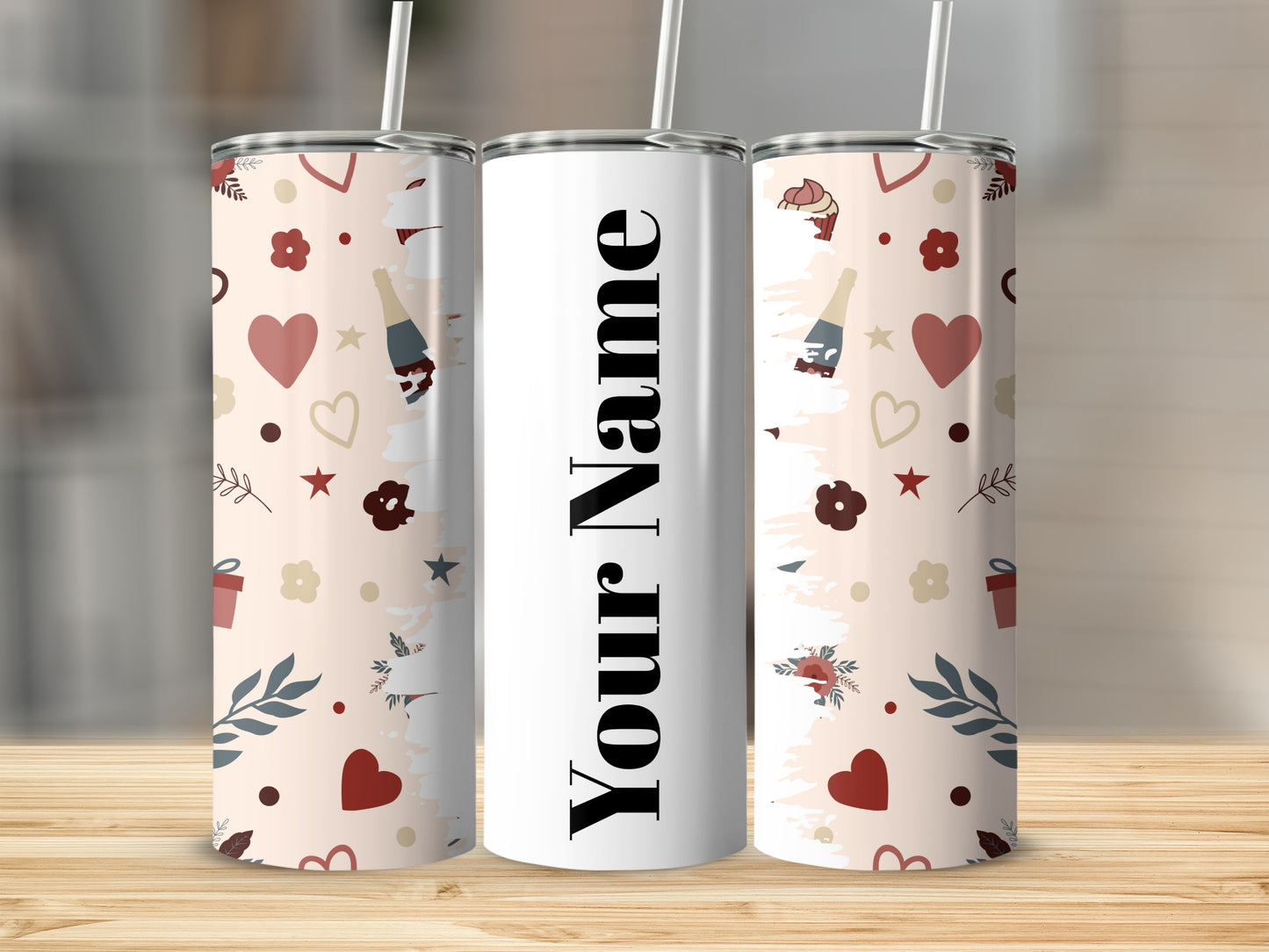 Personalized Your Name Print Valentine's Tumbler Twinkle