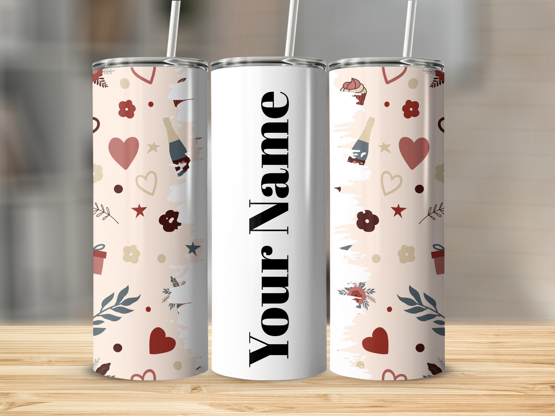 Personalized Your Name Print Valentine's Tumbler Twinkle