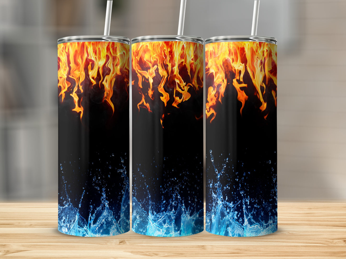 Fire Water Splash Design Hot Cold Tumbler product type