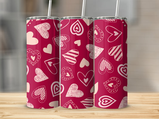 Vibrant Heart Pattern Tumbler for Everyday Use