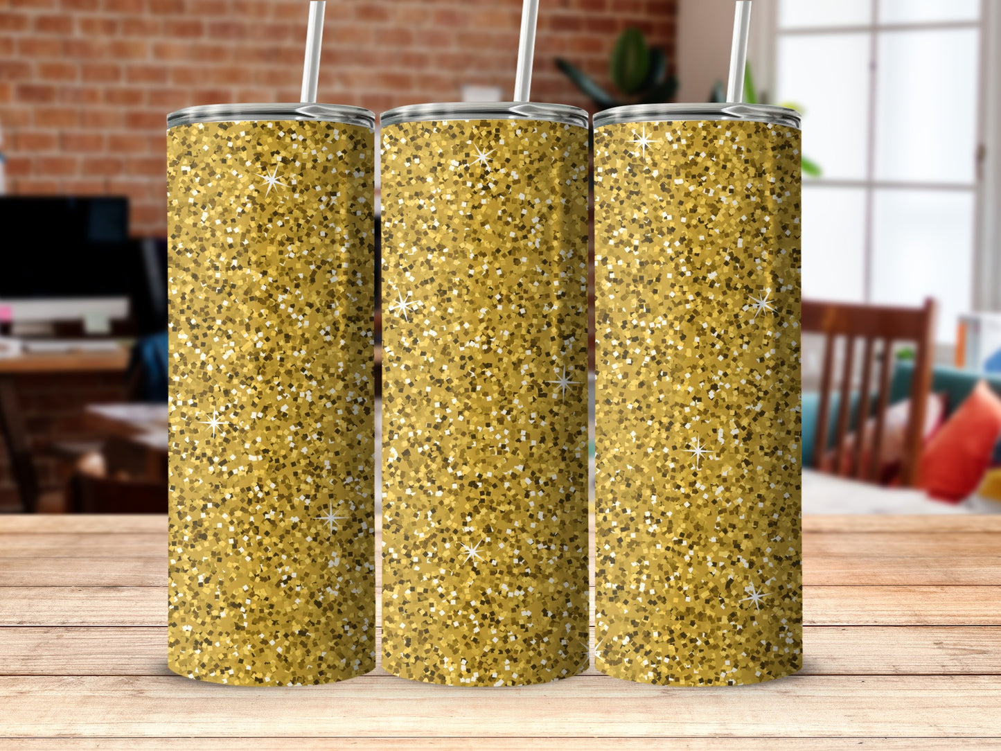 Sparkling Gold Glitter Tumbler for Shimmering Style