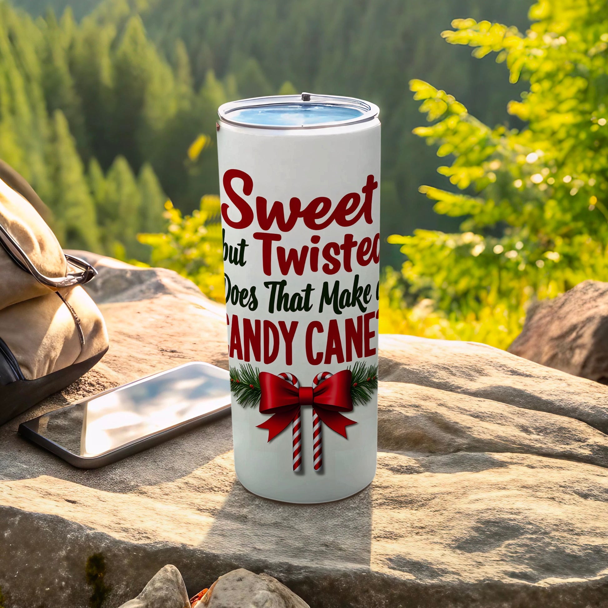 Sweet but Twisted Candy Cane Quote Tumbler Cup