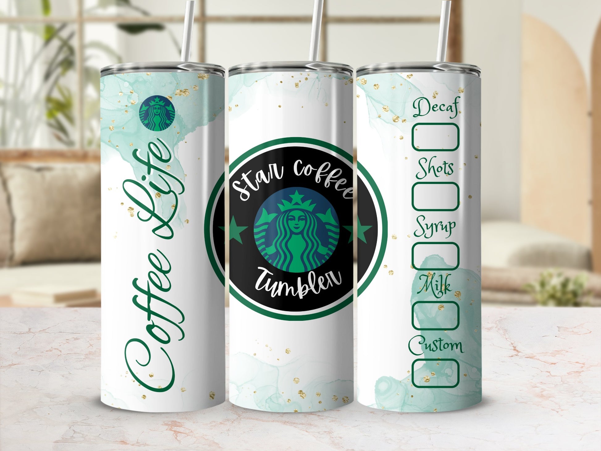 Coffee Life Star Coffee Tumbler Custom Design Tumbler