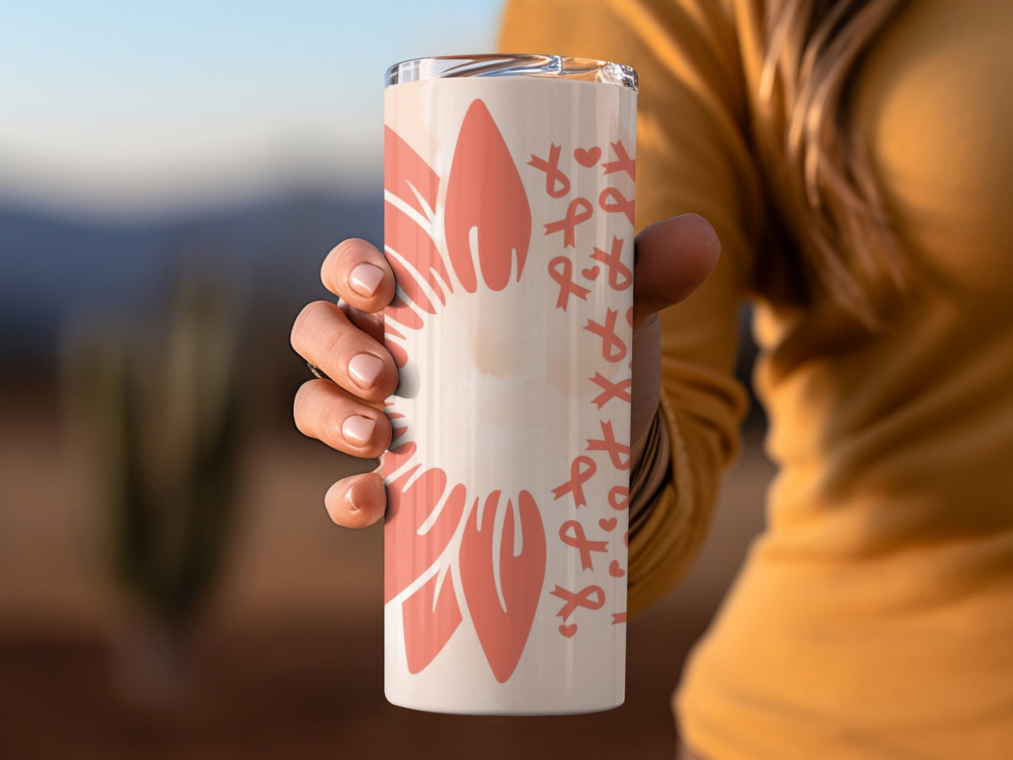 Floral Design Insulated Tumbler for Hot and Cold Drinks