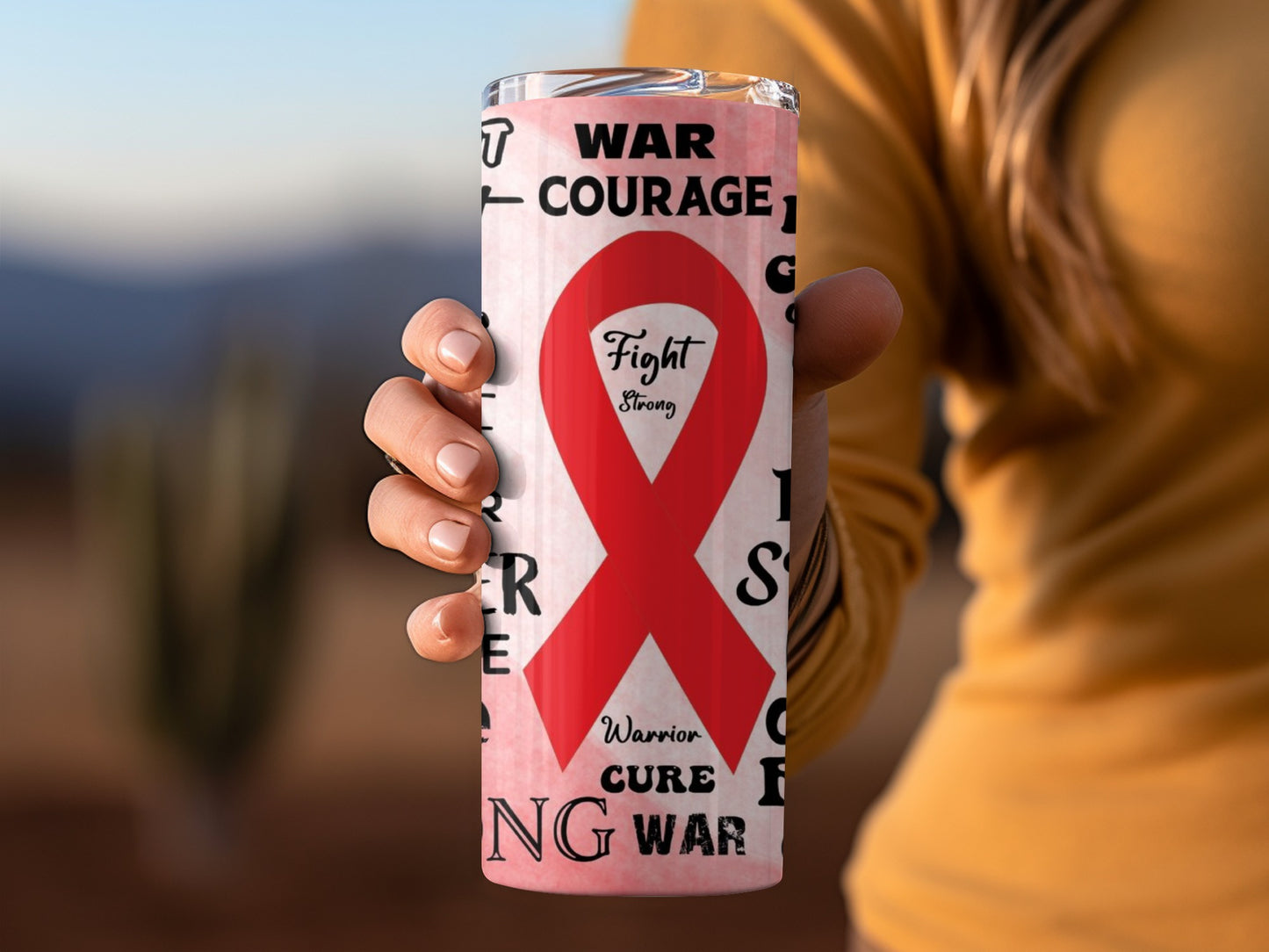 Breast Cancer Awareness Courage Fight Strong Tumbler