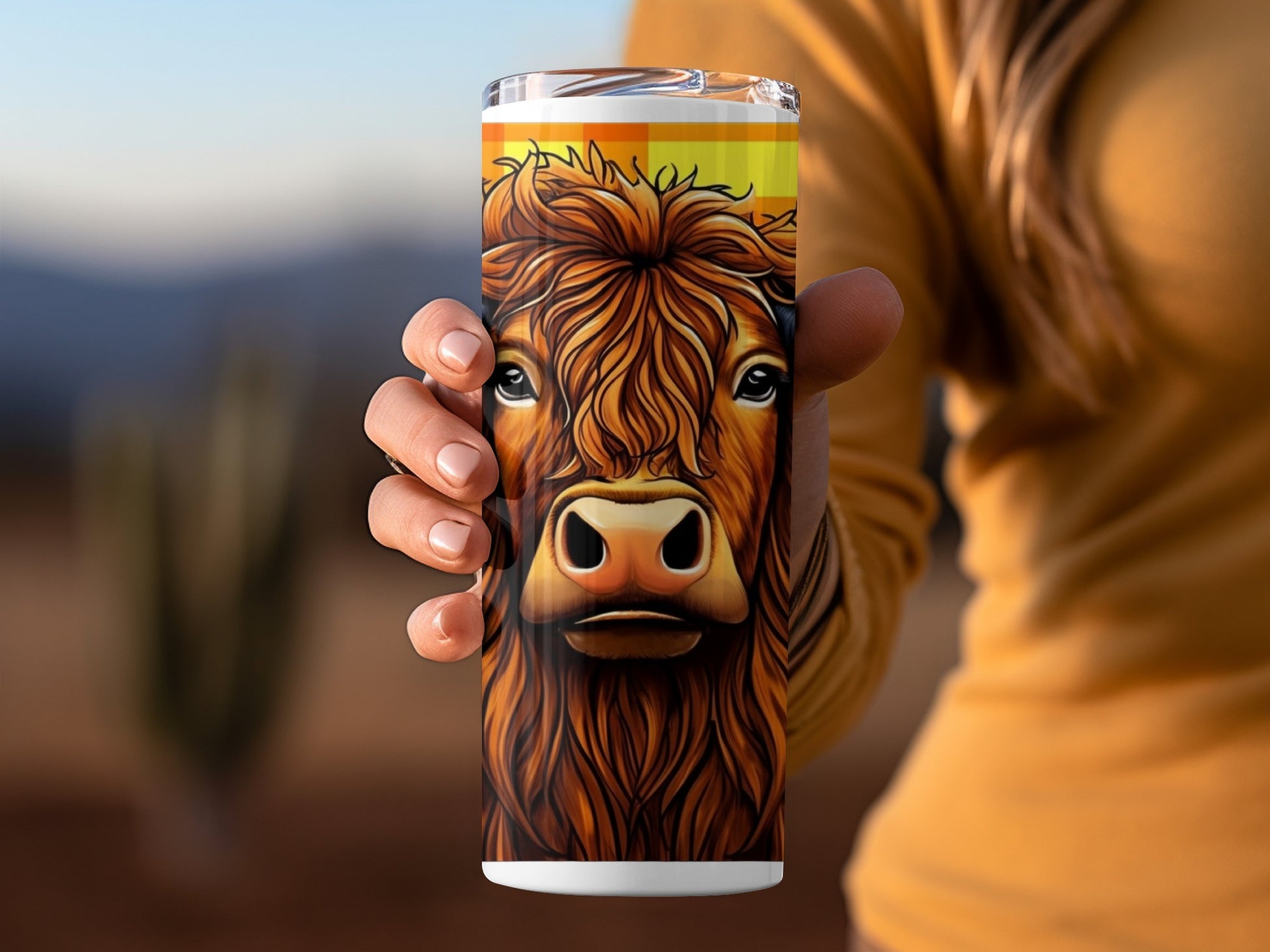 Highland Cow Colorful Art Insulated Tumbler Cup