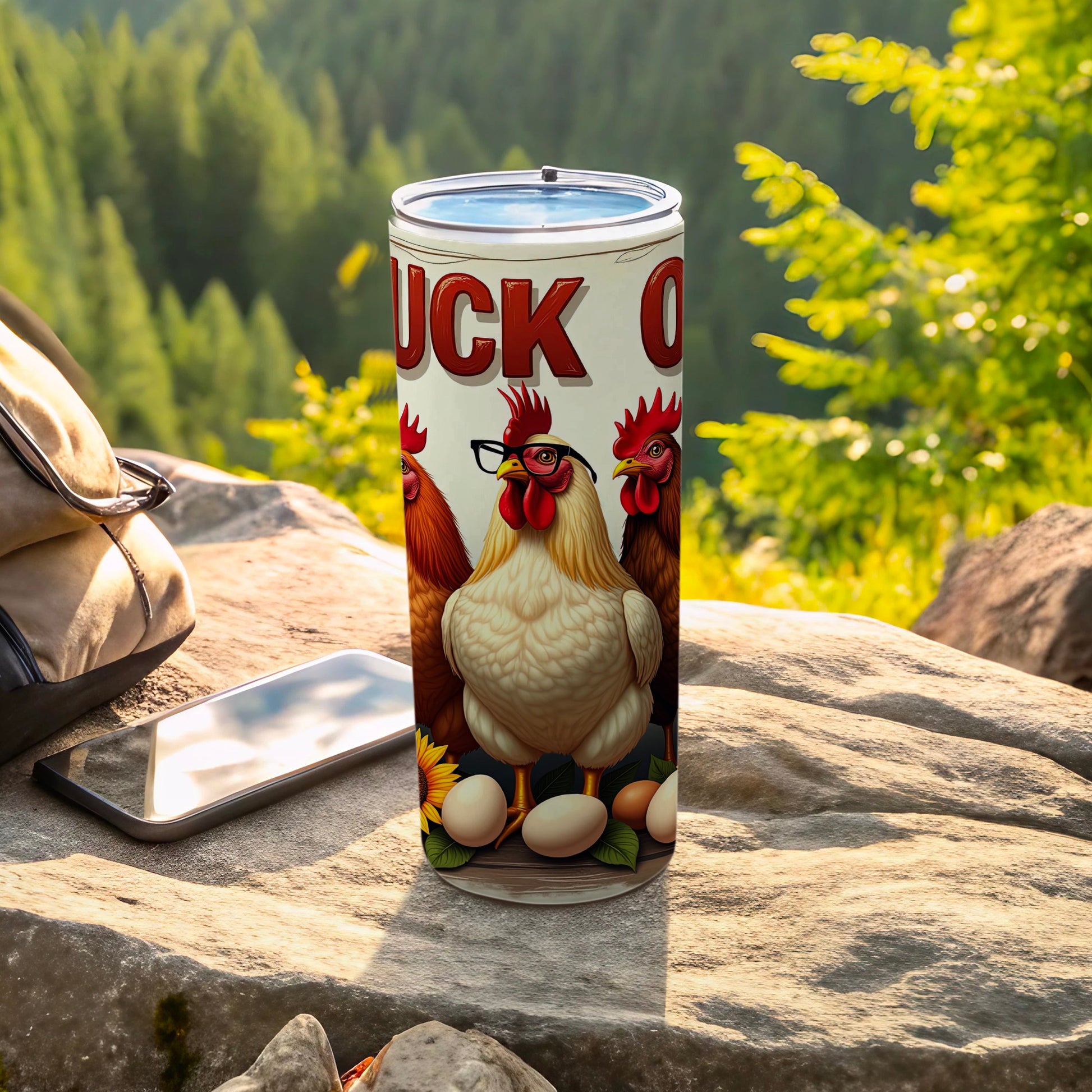Chicken Eyeglasses Eggs Sunflower UCK O Tumbler product type