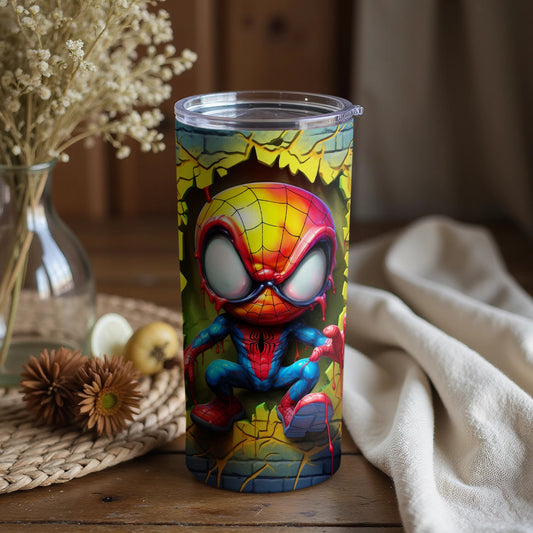 Spider-Man Tumbler Featuring Comic Style Artwork