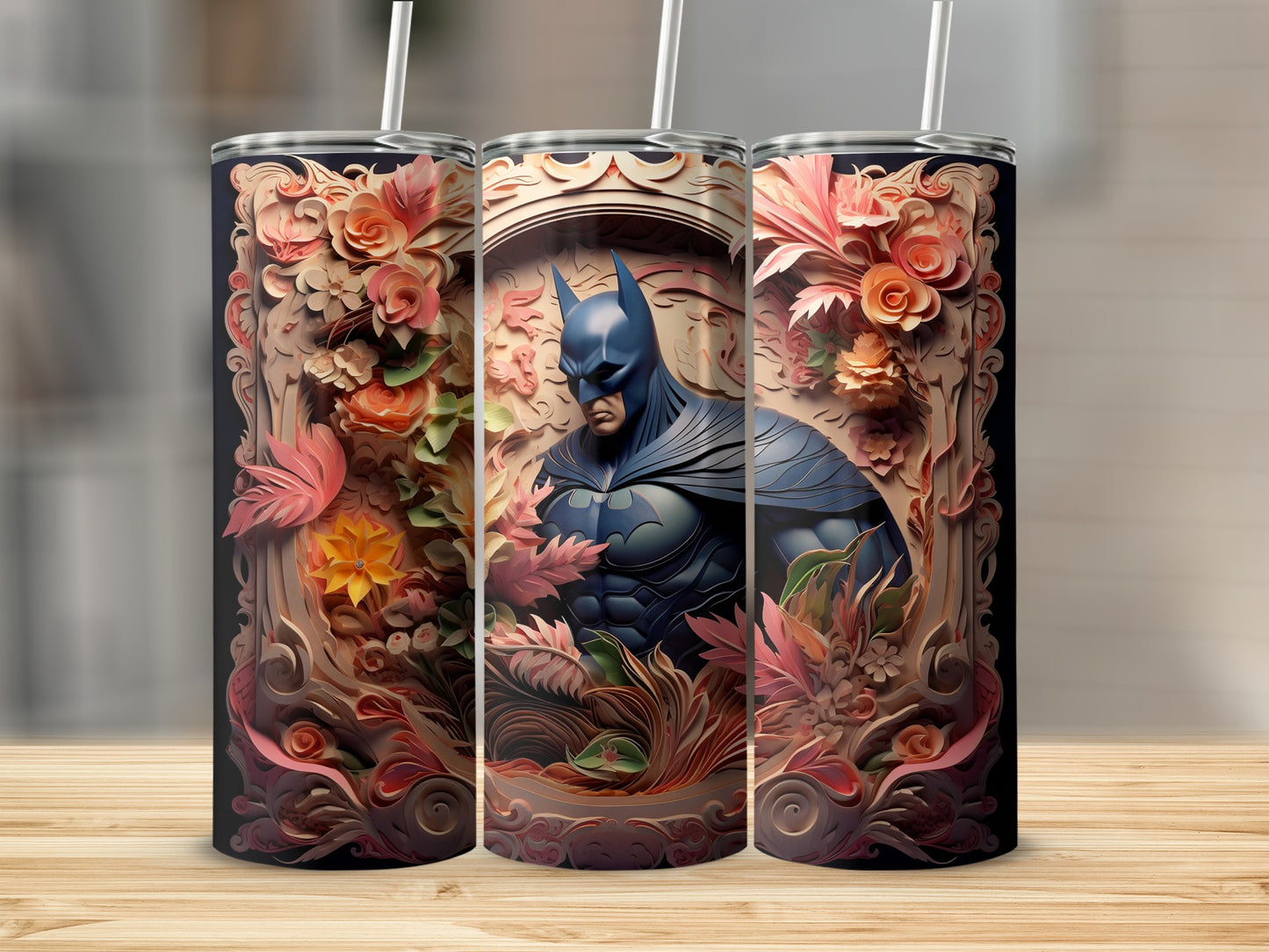 Decorative Dark Knight-Themed Insulated Tumbler
