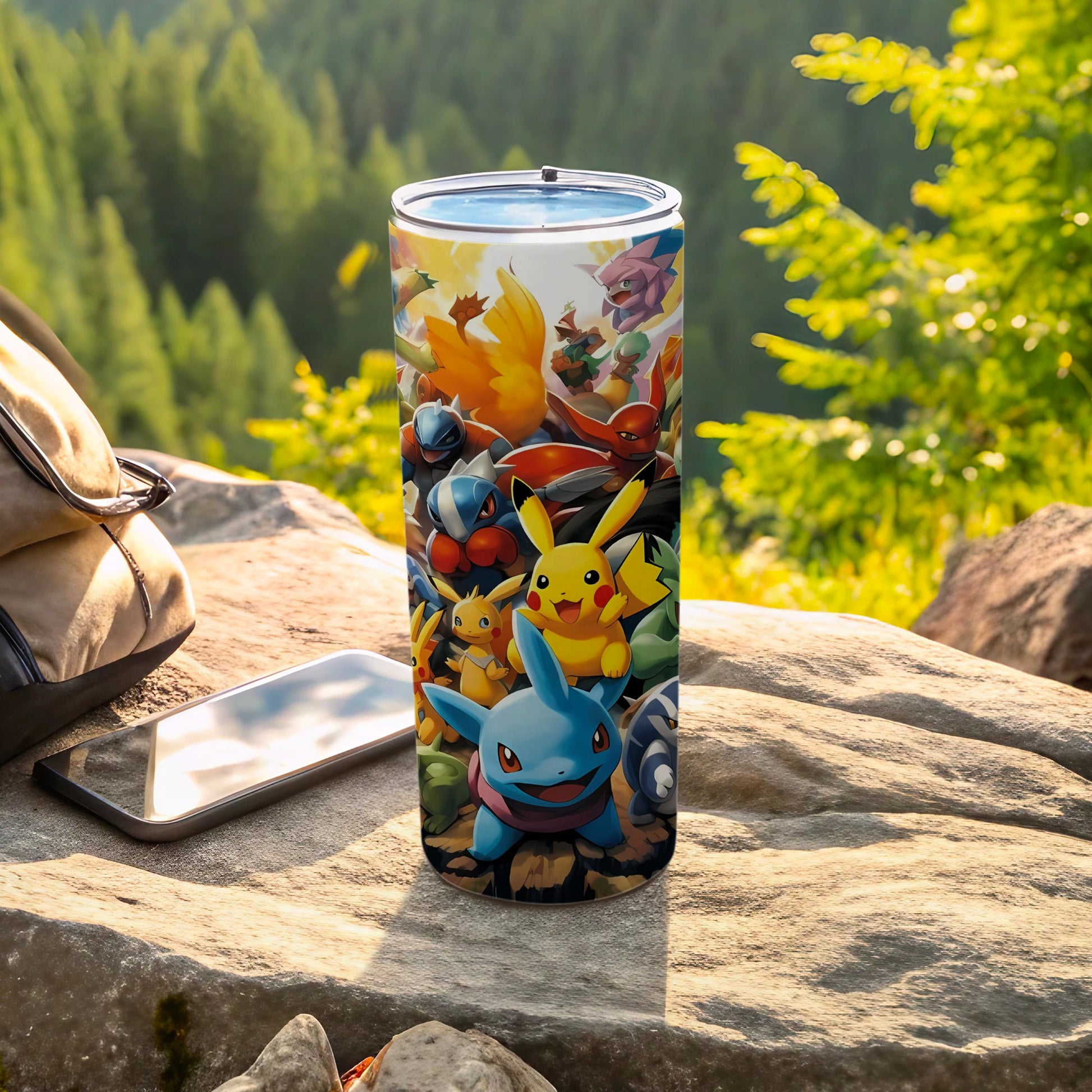 Colorful Pokemon Design Insulated Tumbler for Outdoor Fun