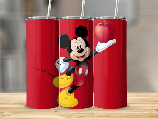 Mickey Mouse with Apple Stainless Steel Tumbler