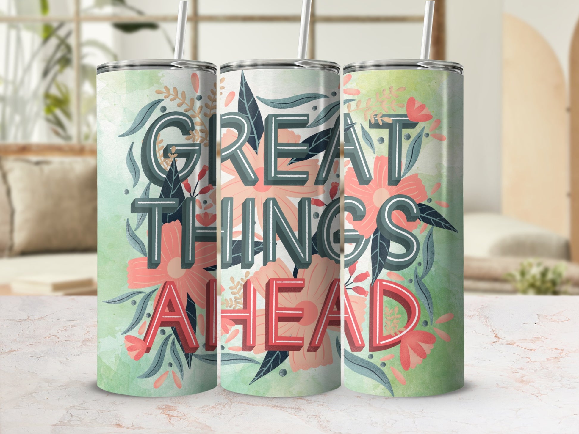 Great Things Ahead Colorful Tumbler Cups