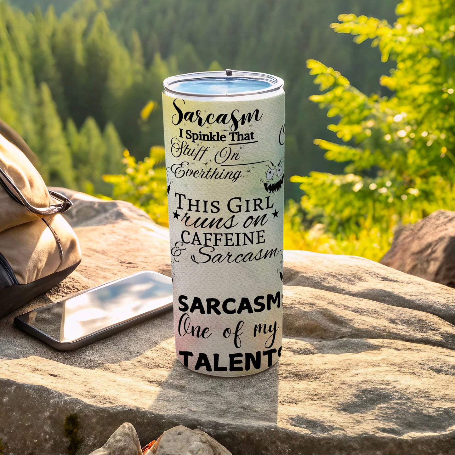 Funny Tumblers with Sarcasm and Caffeine Quotes