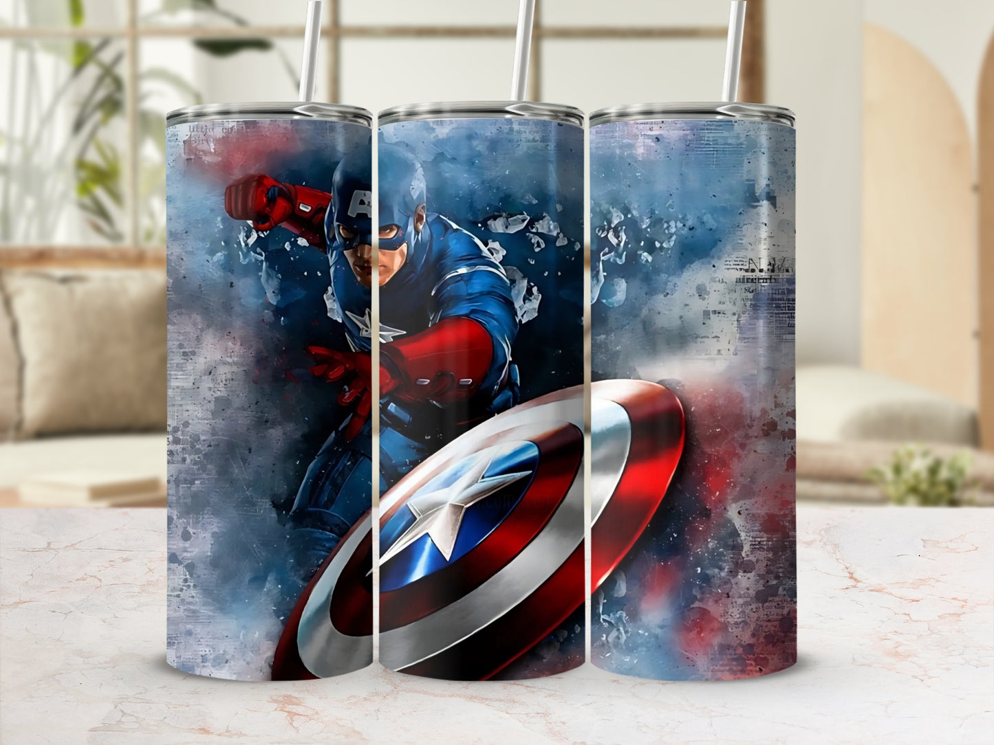 Captain America Action Pose Insulated Tumbler Cups