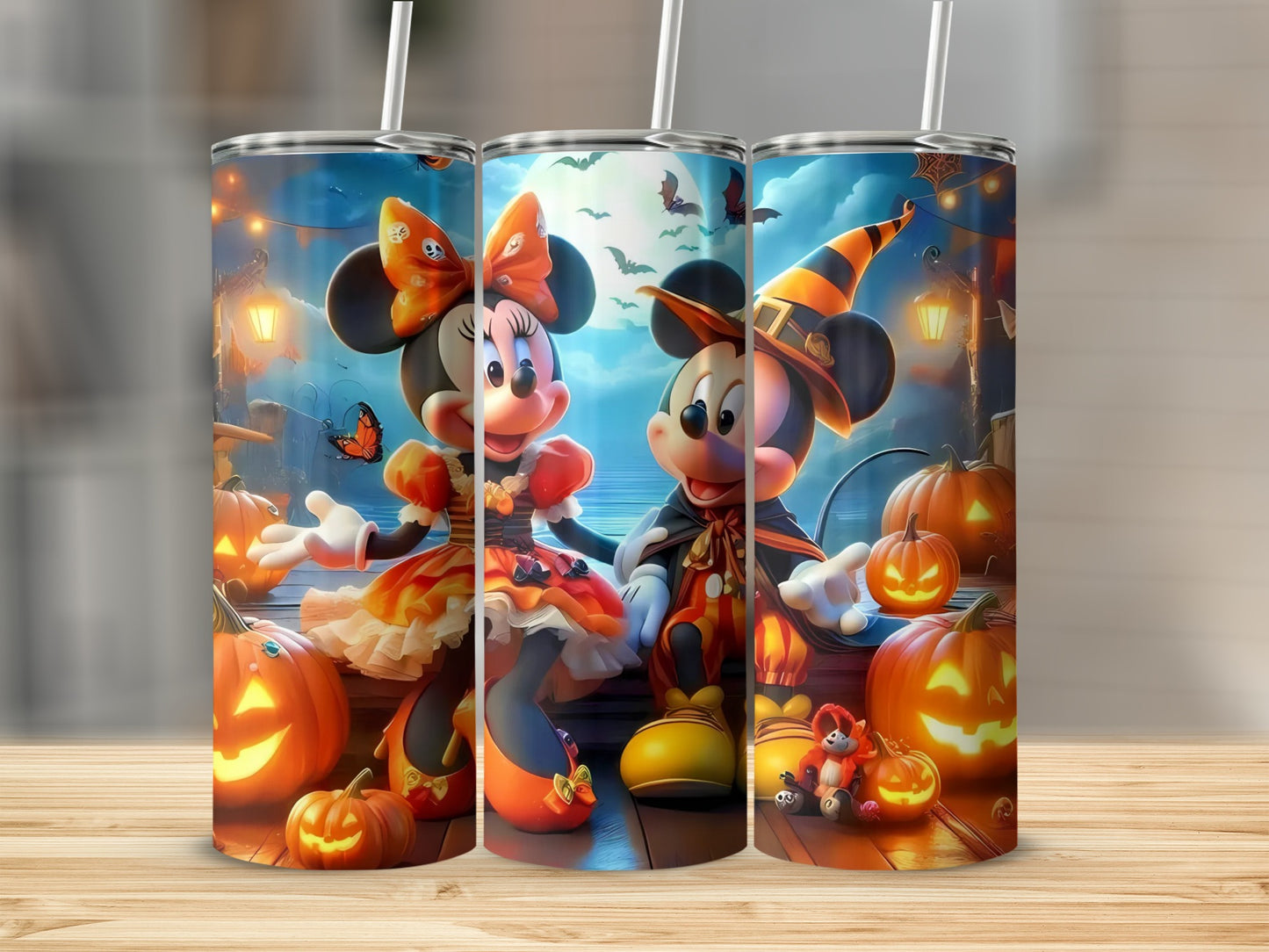 Halloween Cartoon Characters Tumblers in Festive Designs