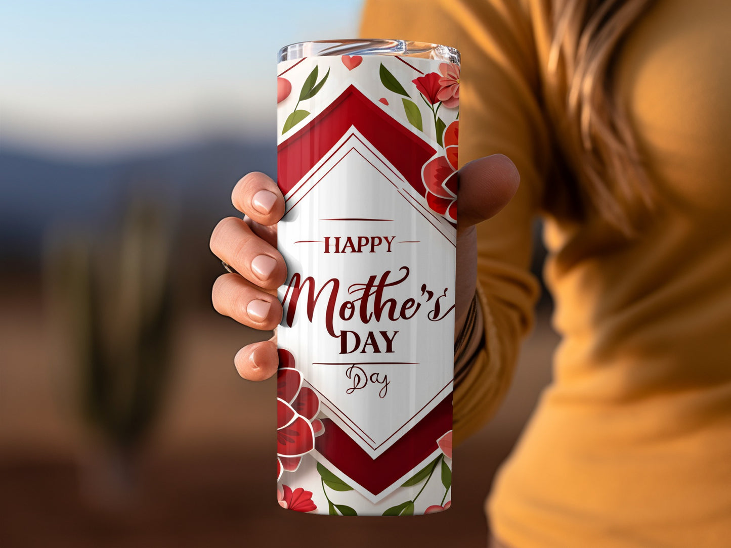Happy Mother's Day Floral Design Tumbler Cup