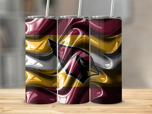 Arizona Cardinals Fluid Art Design for Sports Fans Tumblers