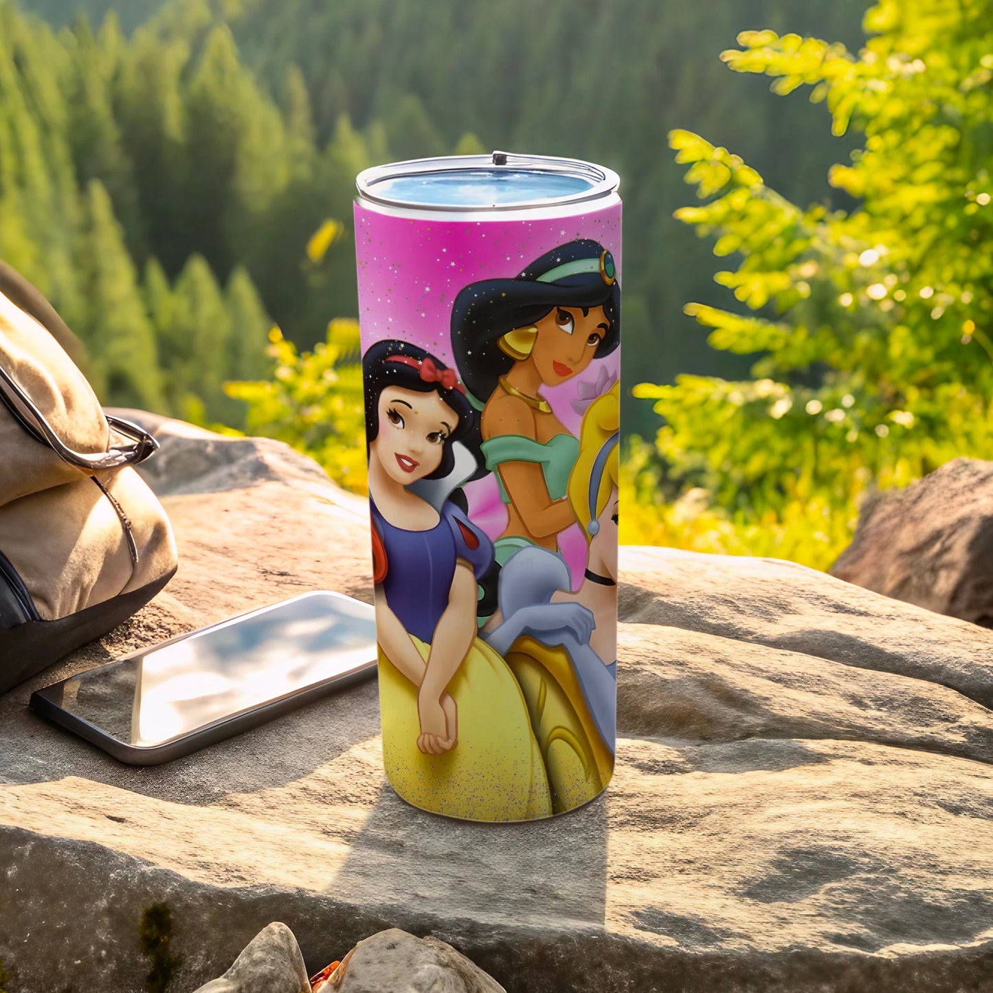Colorful Princess Characters Tumbler for All Ages