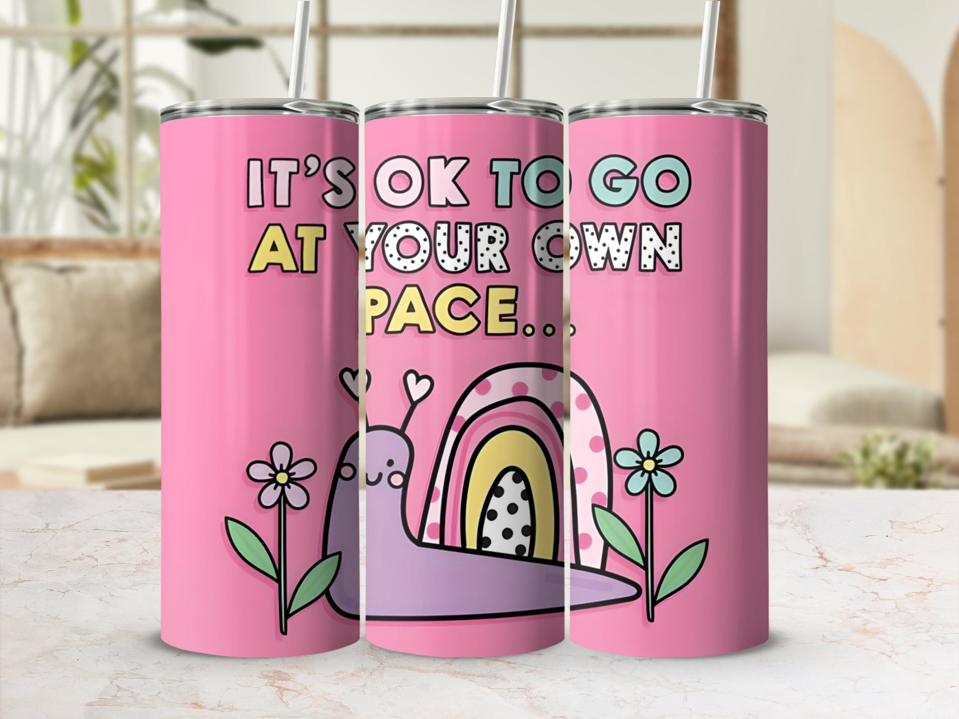 It's OK to Go at Your Own Pace Motivational Tumbler