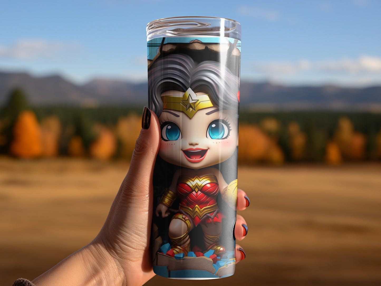 Wonder Hero Cartoon Character Travel Mug